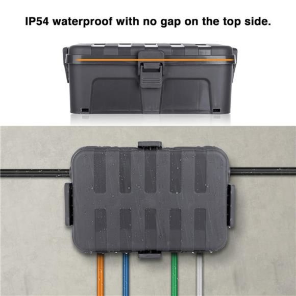 Outdoor Electrical Box,  Waterproof Extension Cord Safety Cover, Large , Gray - Picture 4 of 5